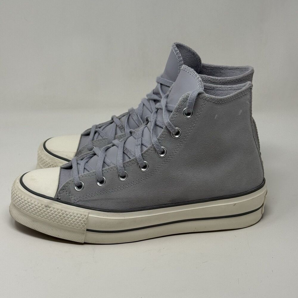 Converse All Star Chuck Lift Platform High Shoes Womens 9 Blue Gray Suede Retro - Picture 3 of 16